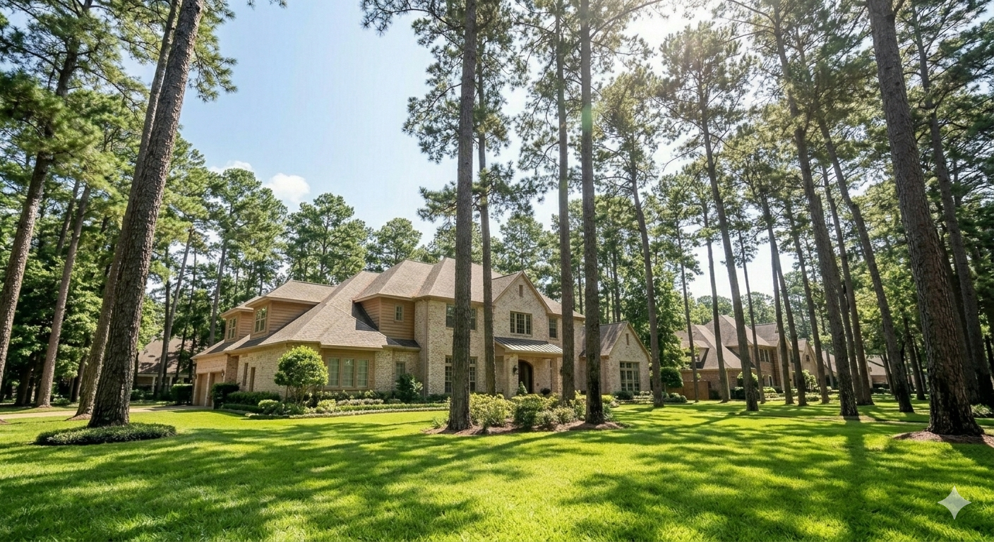 Traditional Memorial Area Houston Estate with Large Oak Canopy
