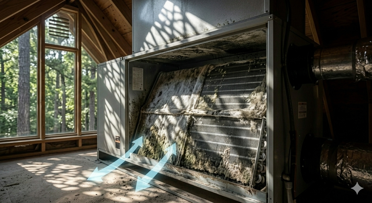 Microbial Growth on AC Evaporator Coil Memorial Area Houston