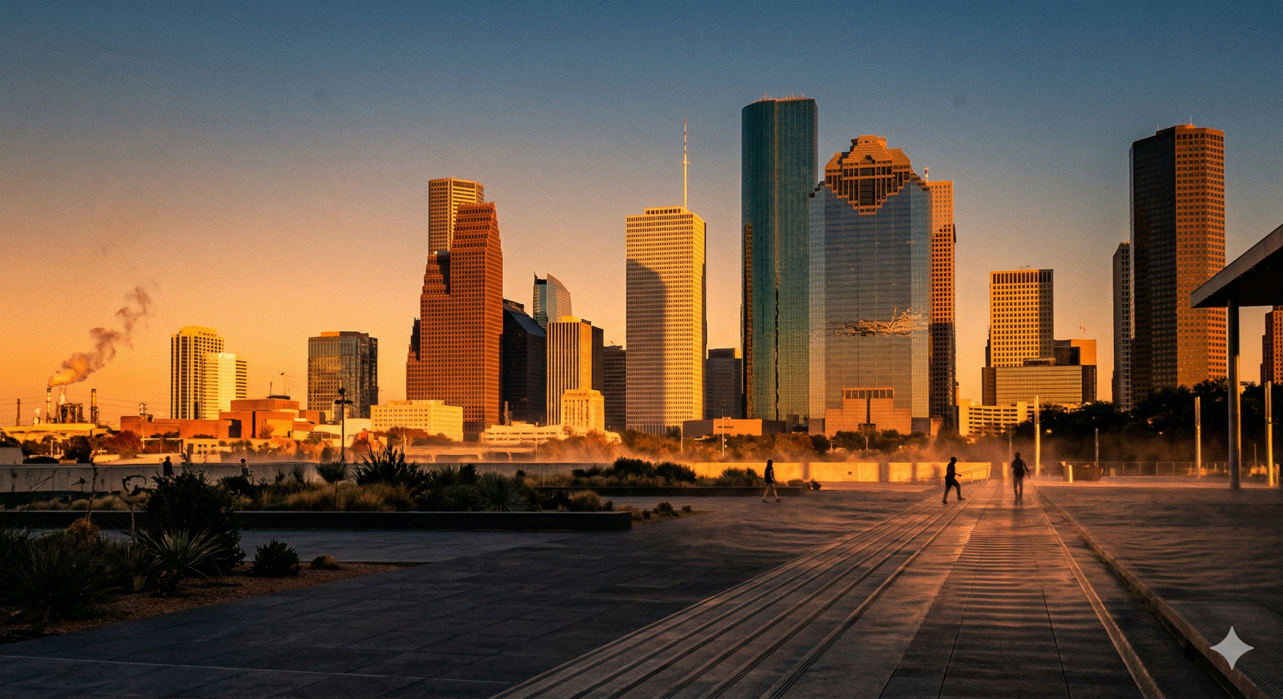 Houston Skyline Heat Reflection